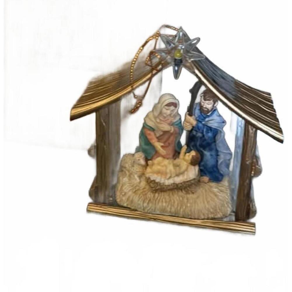 Avon Divine Nativity Ornament Light Up Music